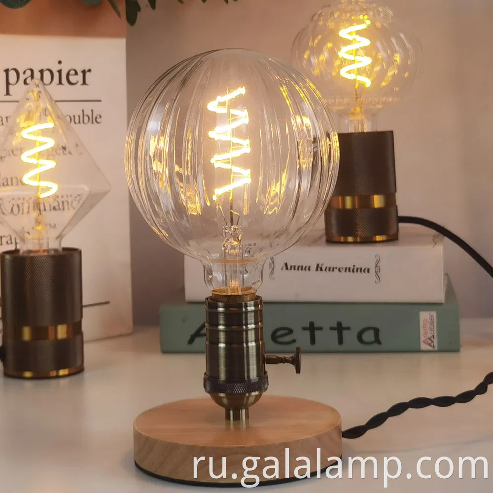 Декоративная лампа с большой формой круга янтаря